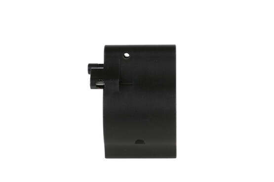 The Superlative Arms .936 low profile gas block has an outside detent to prevent carbon seizing up the adjustment screw
